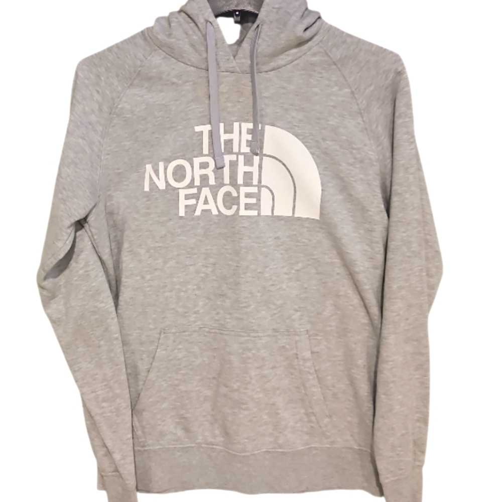 THE NORTH FACE Women's Heather Grey Pullover Hooded Sweatshirt Medium.
